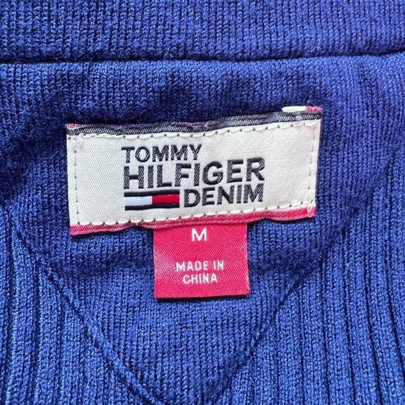 Tommy Hilfiger Denim Blue Off Shoulder Stretchy Bodycon Dress (M) - Picture 9 of 11